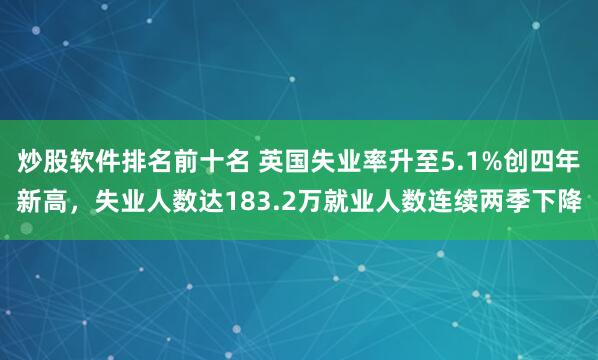 炒股软件排名前十名 英国失业率升至5.1%创四年新高，失业人数达183.2万就业人数连续两季下降